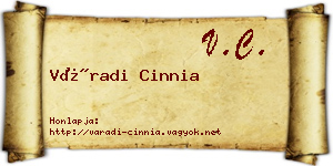 Váradi Cinnia névjegykártya